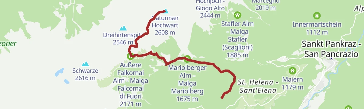 Route map: Escursione in montagna sul Naturnser Hochwart